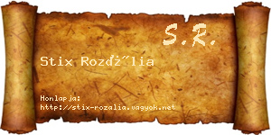 Stix Rozália névjegykártya